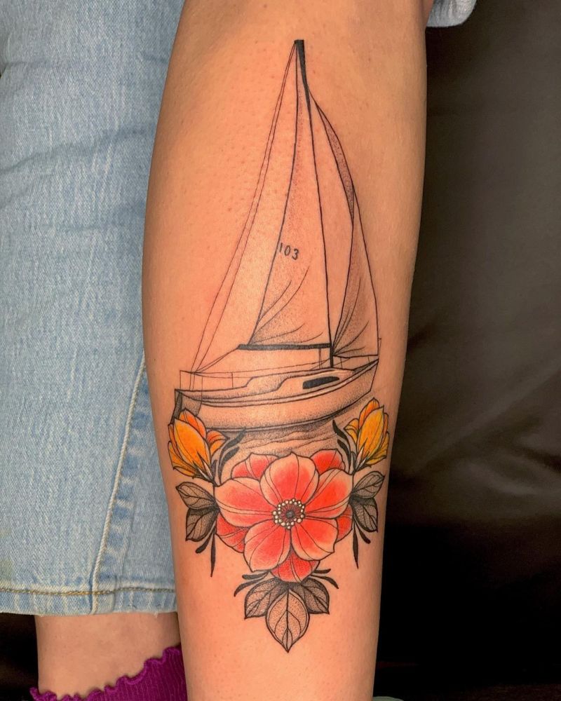 30 Pretty Sailboat Tattoos You Must Love