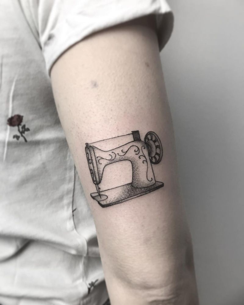 30 Pretty Sewing Machine Tattoos You Must Love