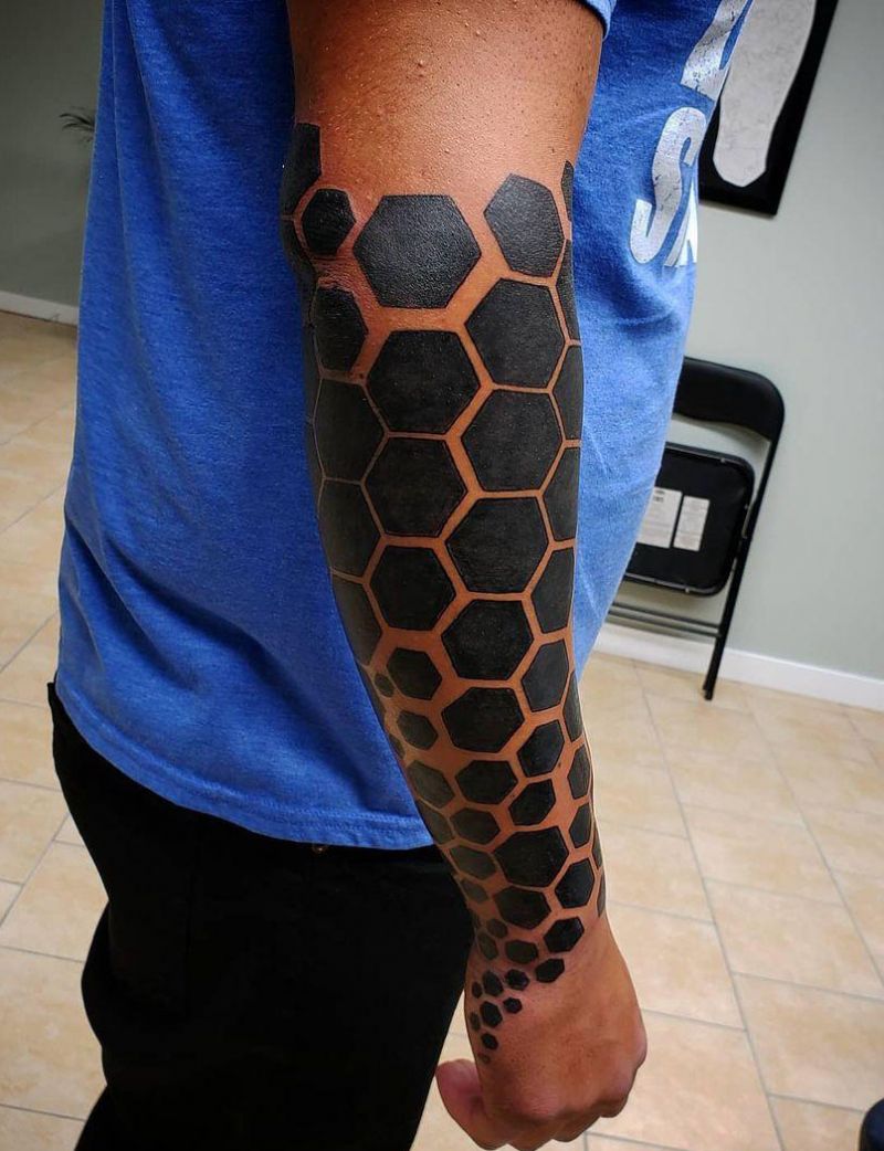 30 Great Hexagon Tattoos to Inspire You