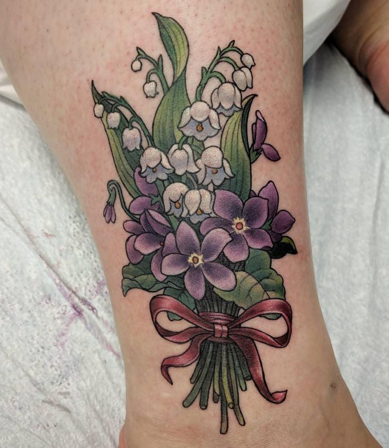 The lily tattoo of valley lily of