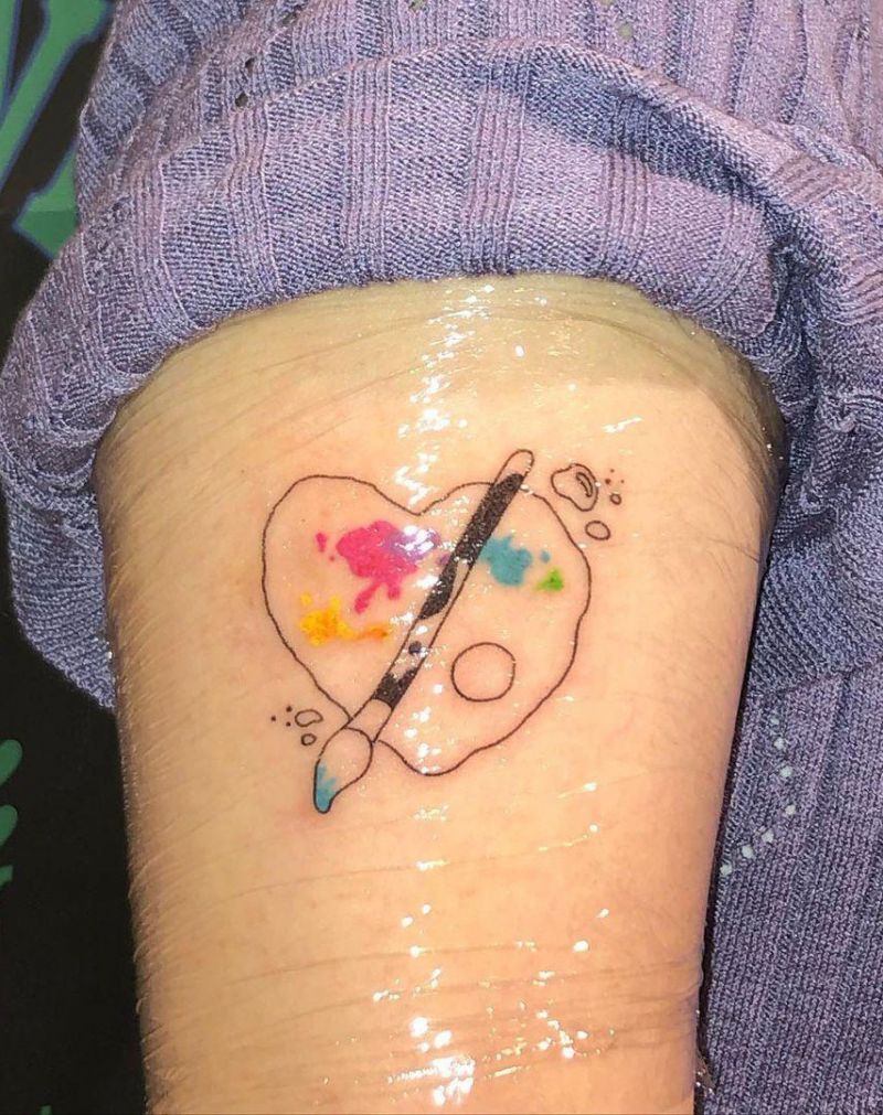 30 Pretty Paint Palette Tattoos You Must Love