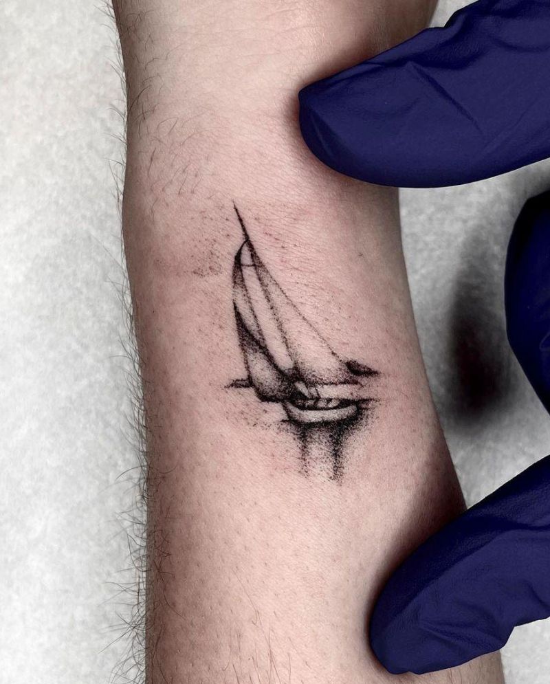 30 Pretty Sailboat Tattoos You Must Love