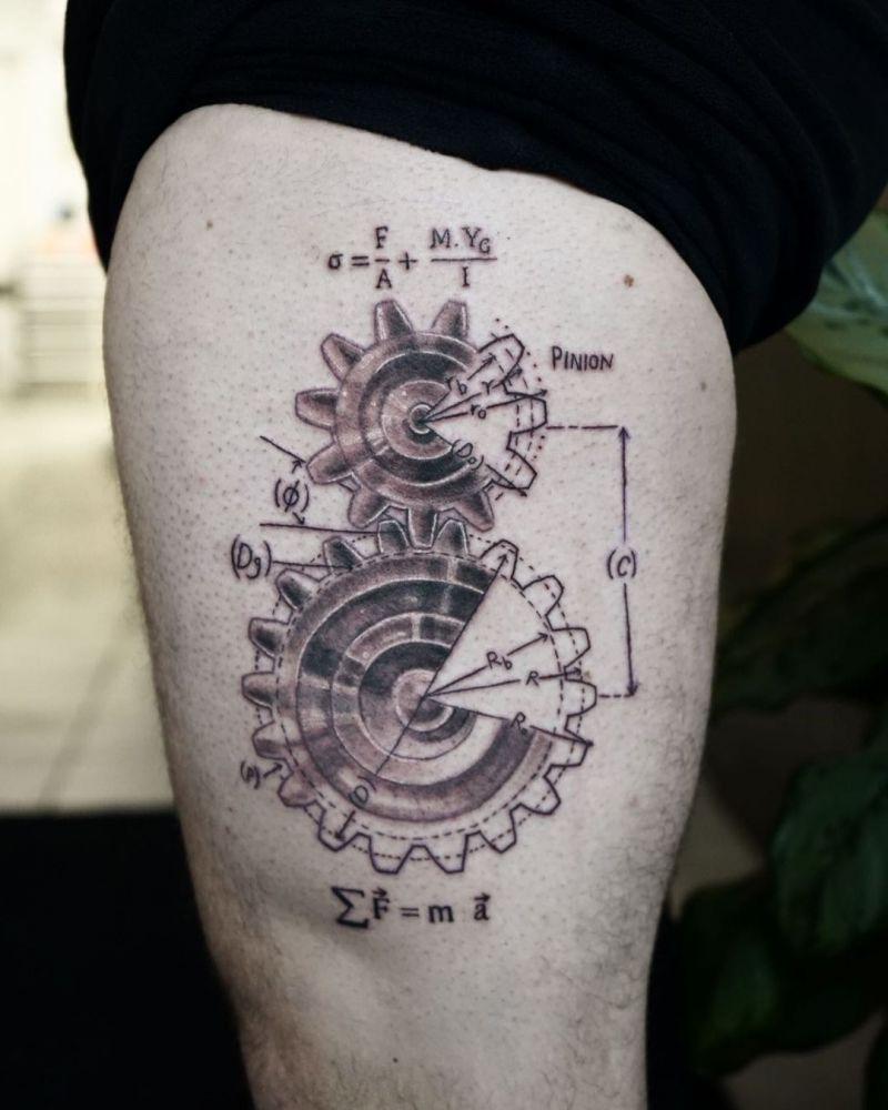 30 Pretty Gear Tattoos You Can Copy