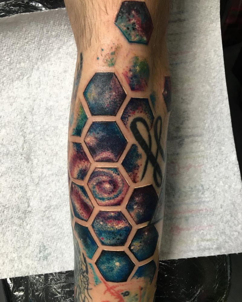 30 Great Hexagon Tattoos to Inspire You