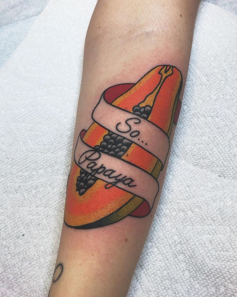 30 Perfect Papaya Tattoos to Inspire You