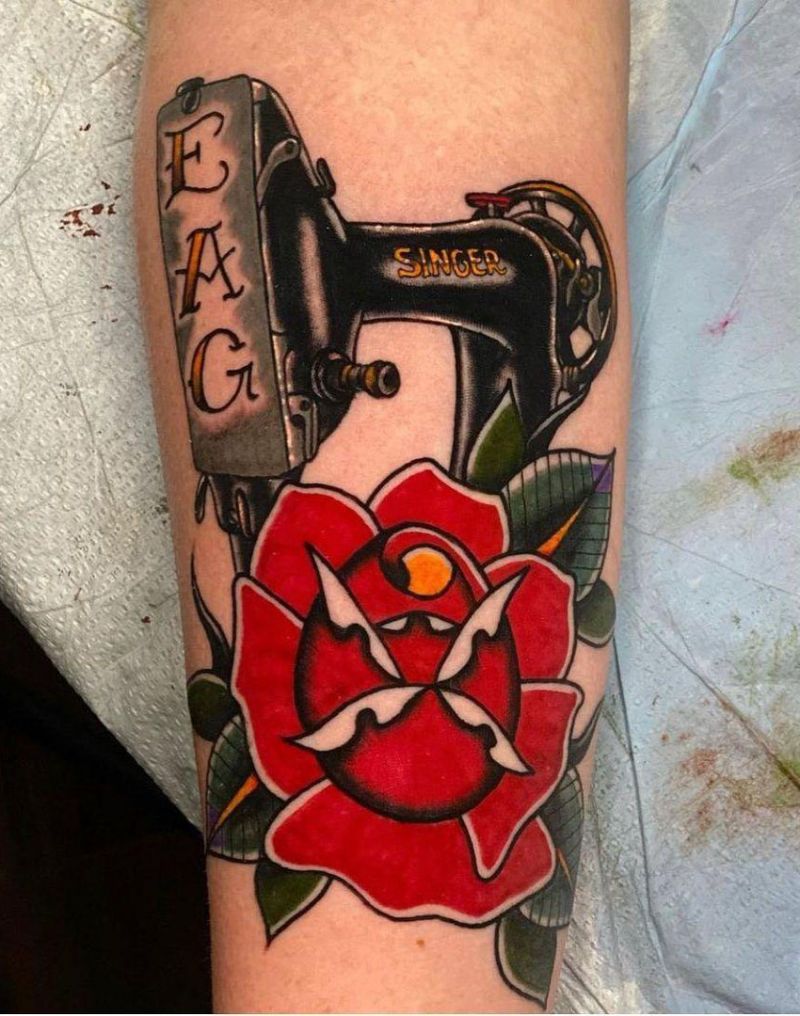 30 Pretty Sewing Machine Tattoos You Must Love