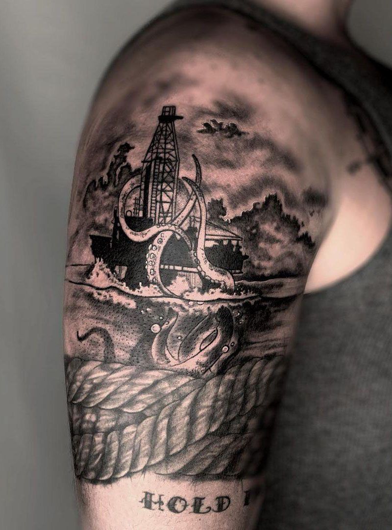 30 Pretty Oil Rig Tattoos You Can Copy