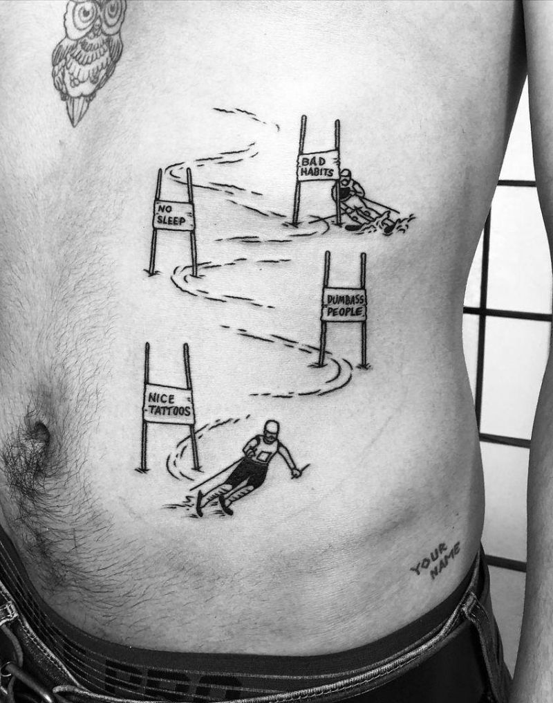 30 Pretty Skiing Tattoos You Must Try