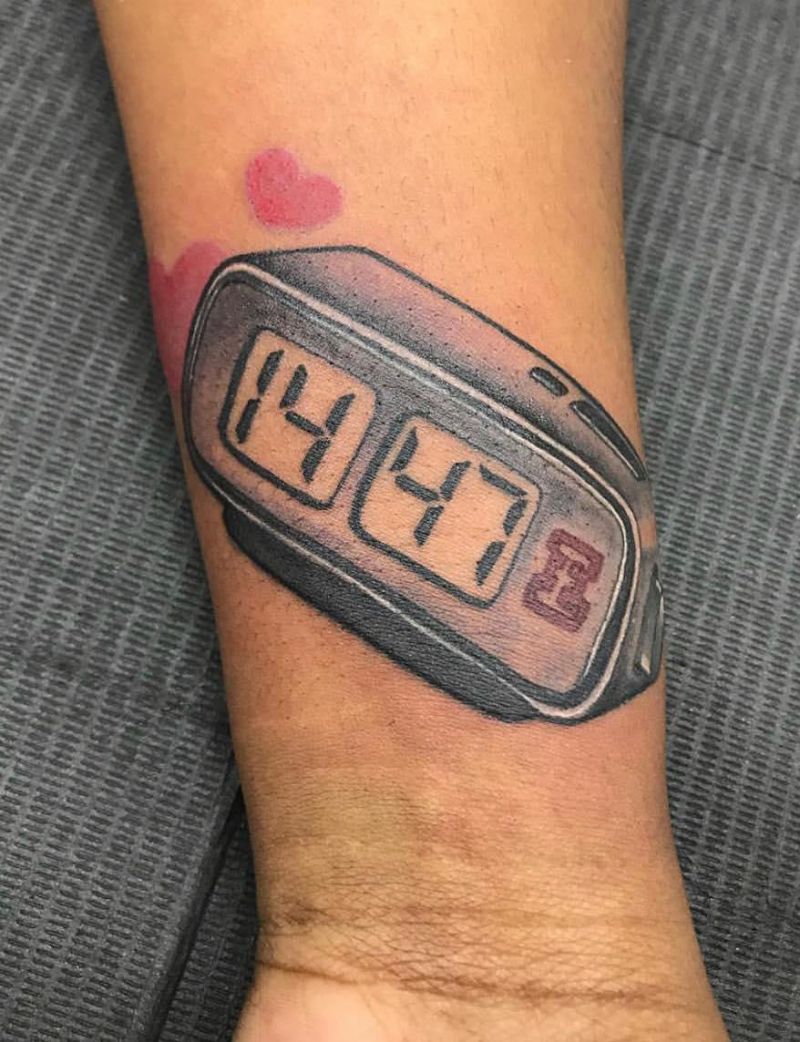 digital alarm clock tattoo penlineartillustrations