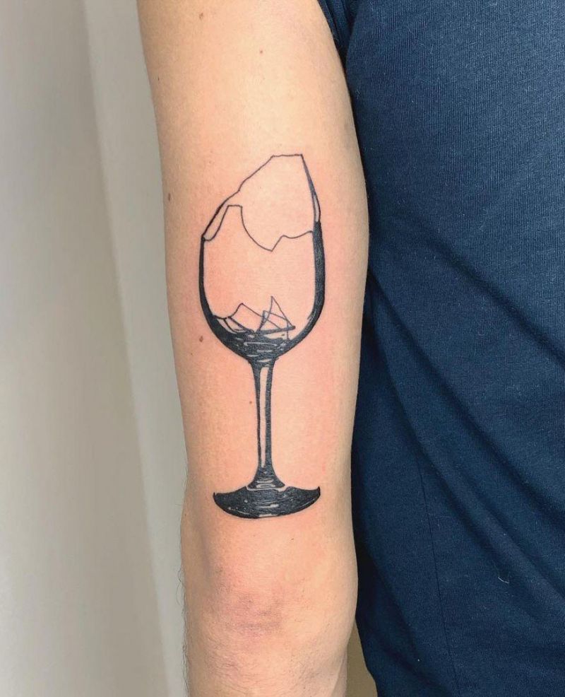 30 Pretty Broken Glass Tattoos You Need to Copy