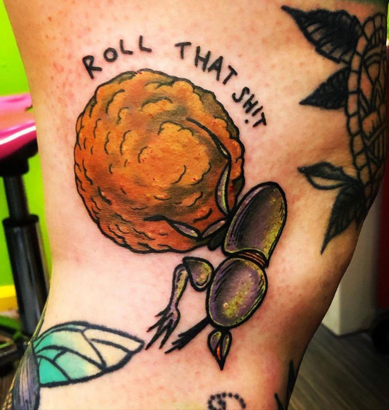 24 Pretty Dung Beetle Tattoos For Inspiration