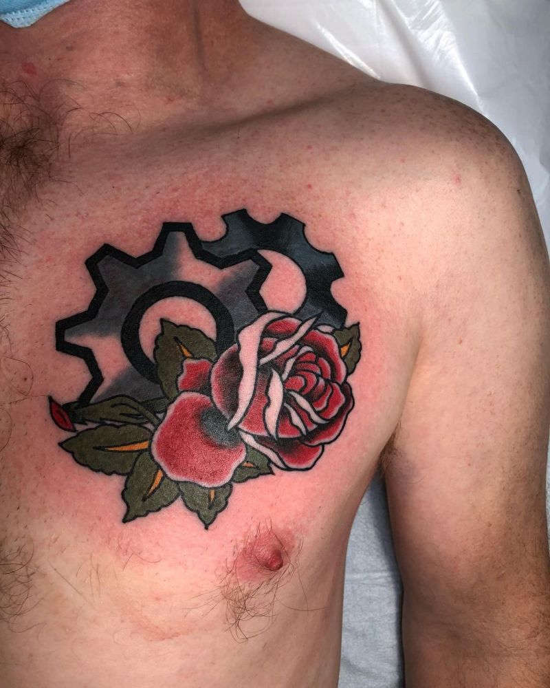 30 Pretty Gear Tattoos You Can Copy