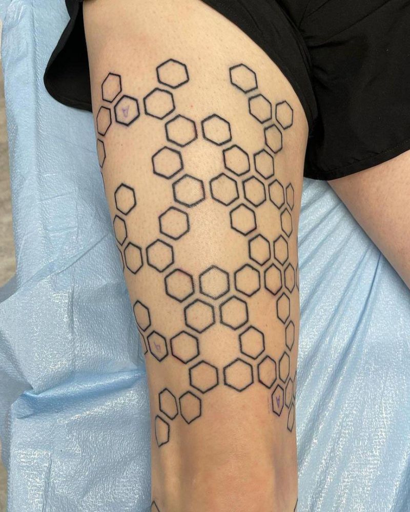 30 Great Hexagon Tattoos to Inspire You