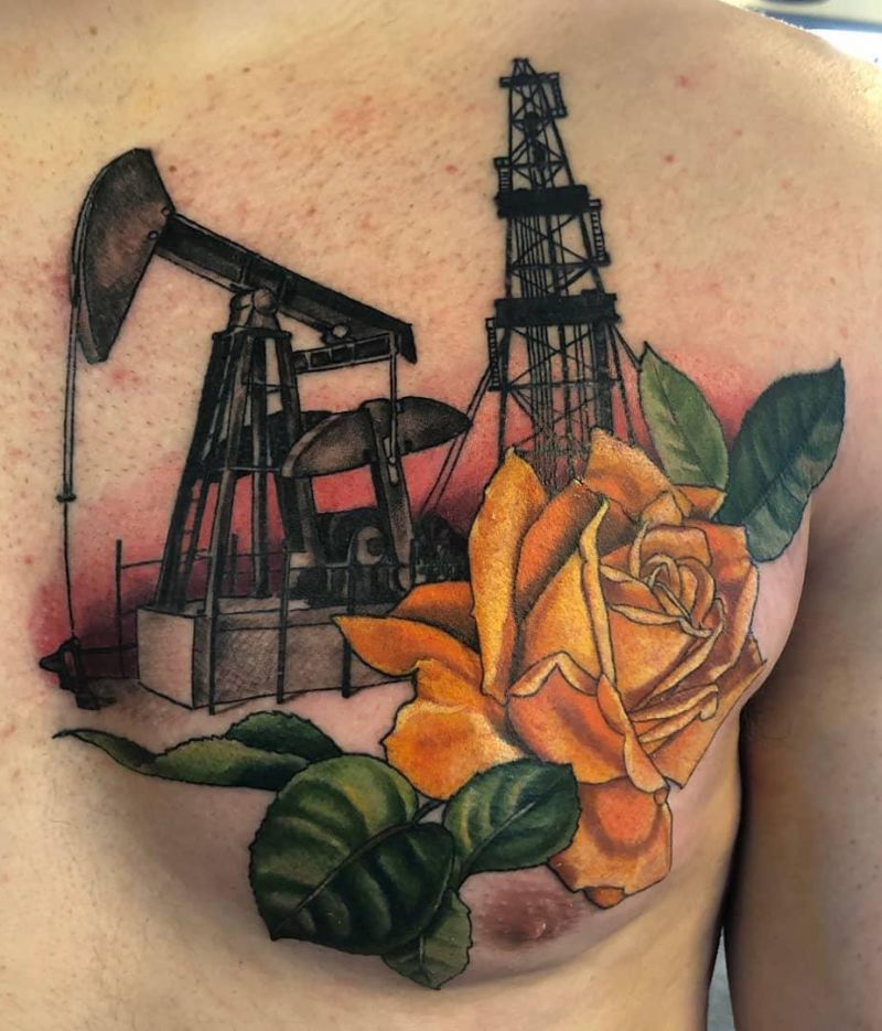 30 Pretty Oil Rig Tattoos You Can Copy