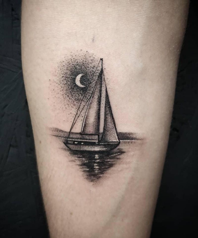 30 Pretty Sailboat Tattoos You Must Love