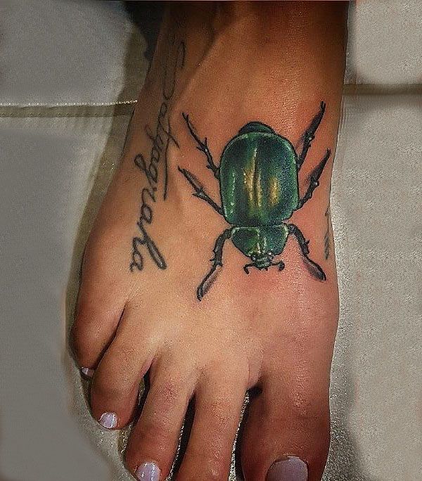 24 Pretty Dung Beetle Tattoos For Inspiration