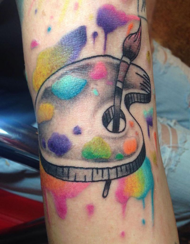 30 Pretty Paint Palette Tattoos You Must Love