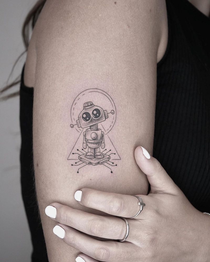 30 Pretty Robot Tattoos You Will Love