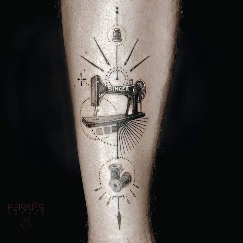 30 Pretty Sewing Machine Tattoos You Must Love