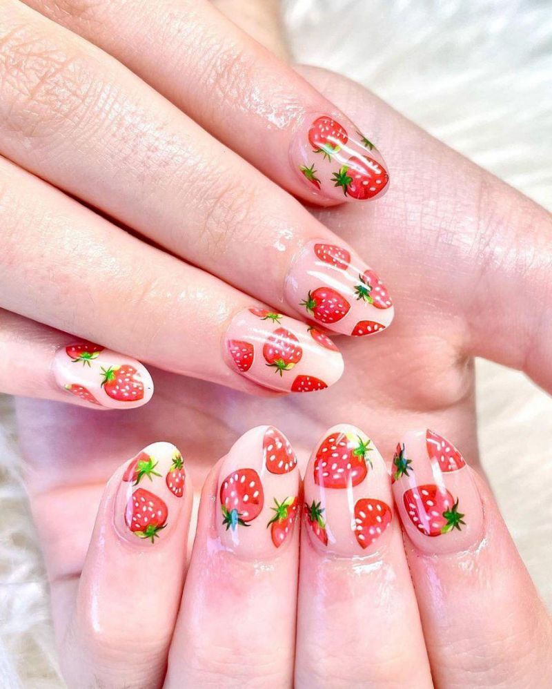 30 Trendy Strawberry Nails Make You Attractive