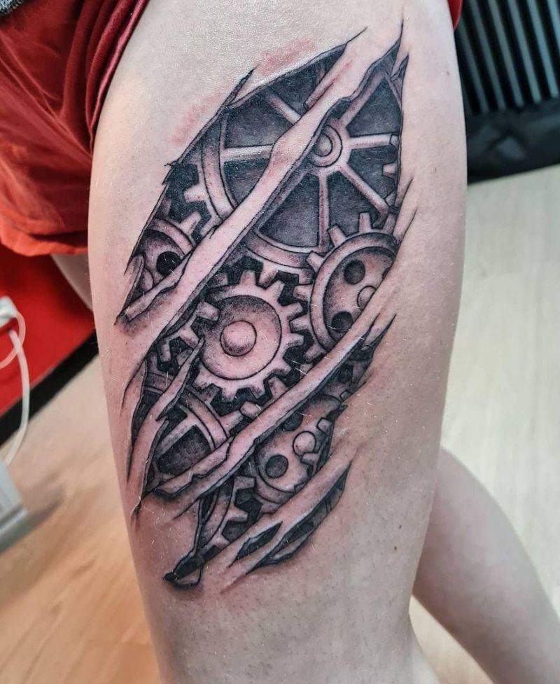 30 Pretty Gear Tattoos You Can Copy