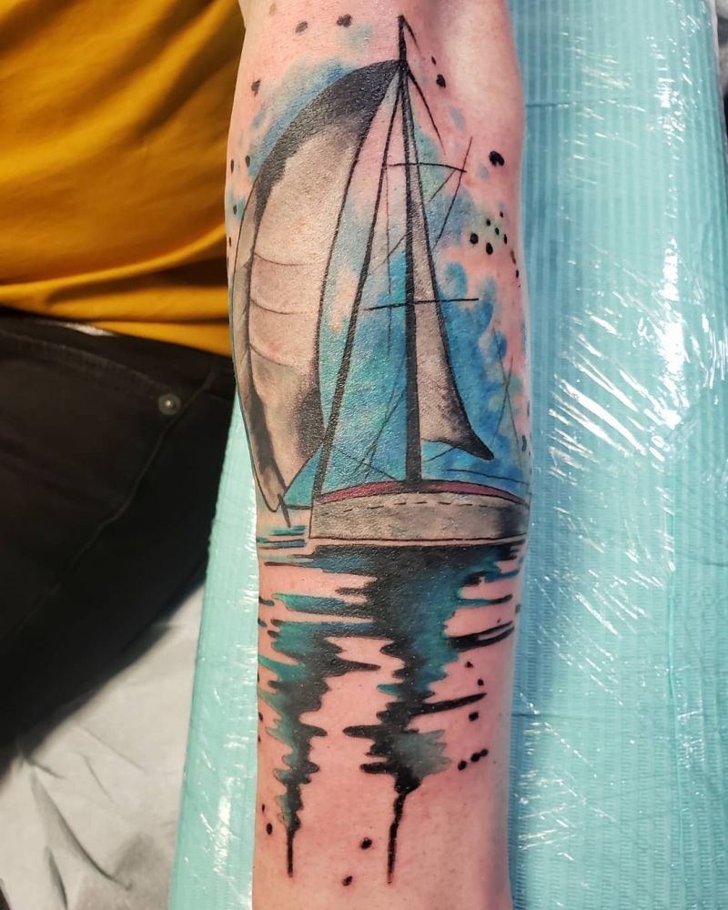 30 Pretty Sailboat Tattoos You Must Love