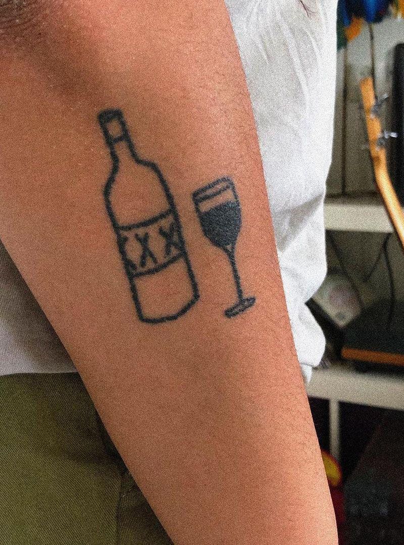 30 Pretty Wine Tattoos You Can Copy