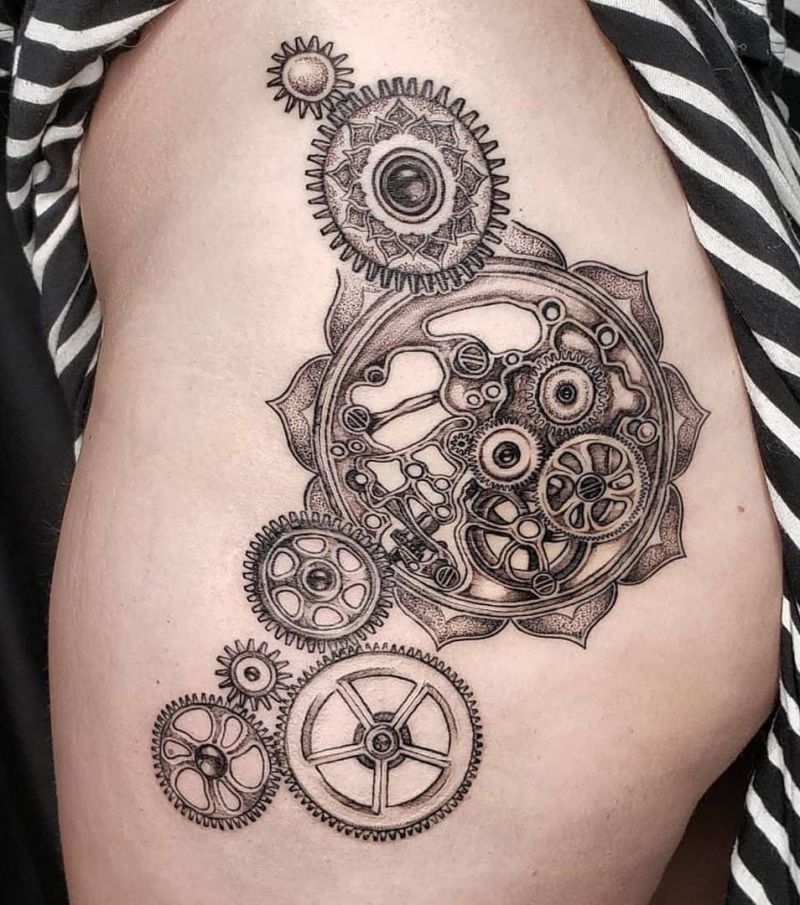 30 Pretty Gear Tattoos You Can Copy