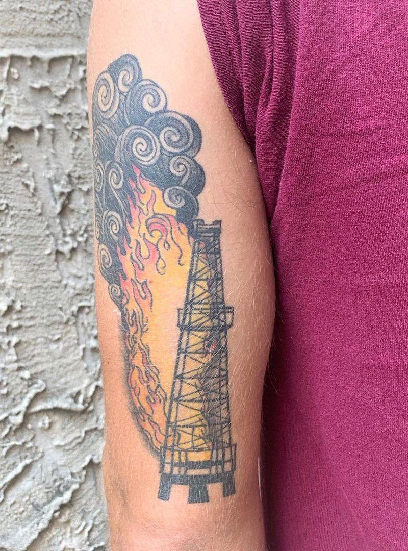 30 Pretty Oil Rig Tattoos You Can Copy