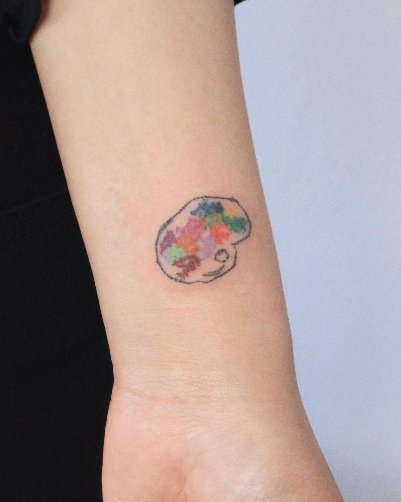 30 Pretty Paint Palette Tattoos You Must Love