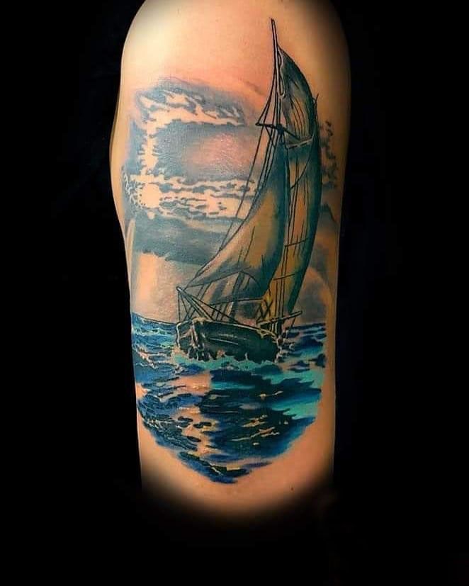 30 Pretty Sailboat Tattoos You Must Love