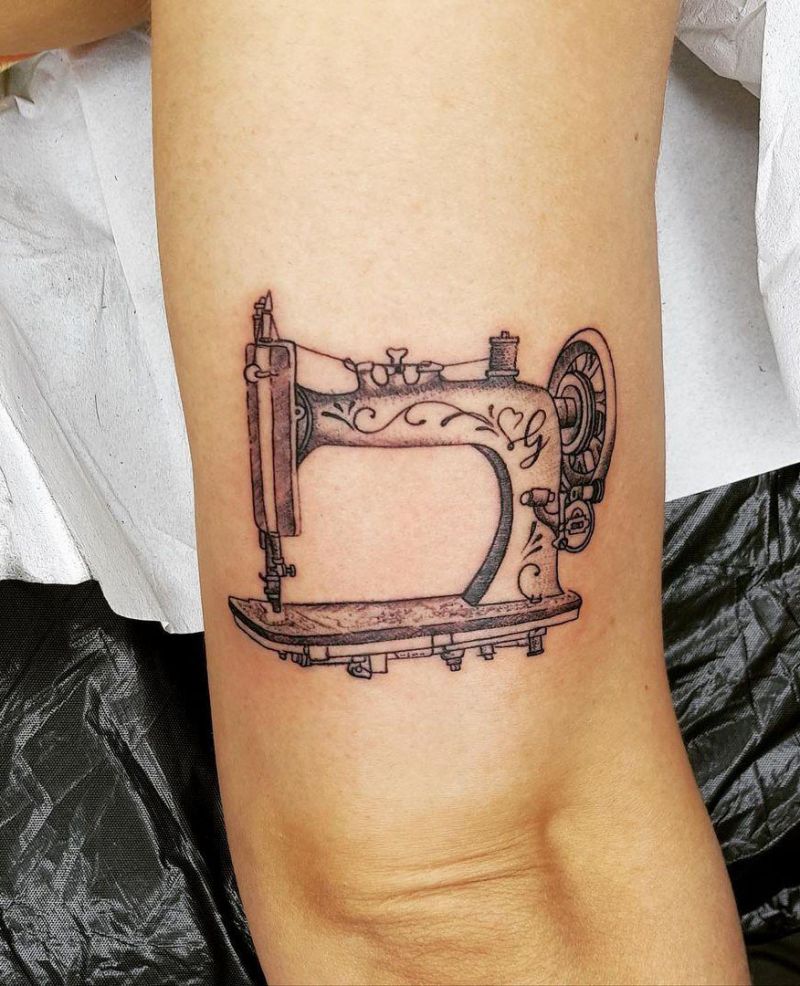 30 Pretty Sewing Machine Tattoos You Must Love