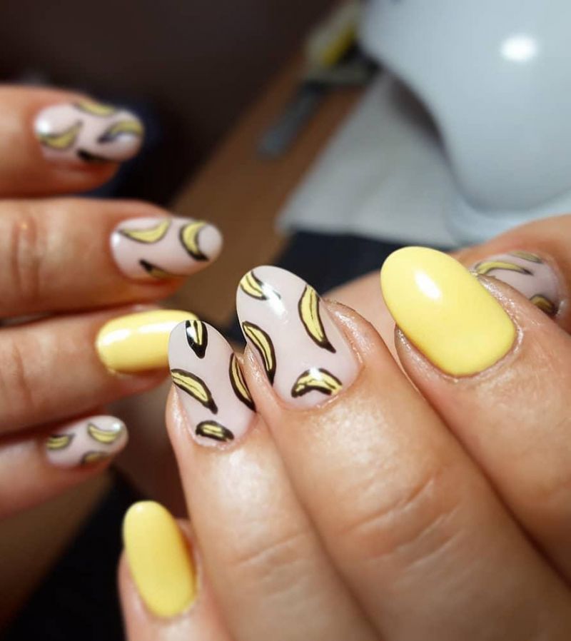 30 Stylish Banana Nail Art Designs You Can Copy