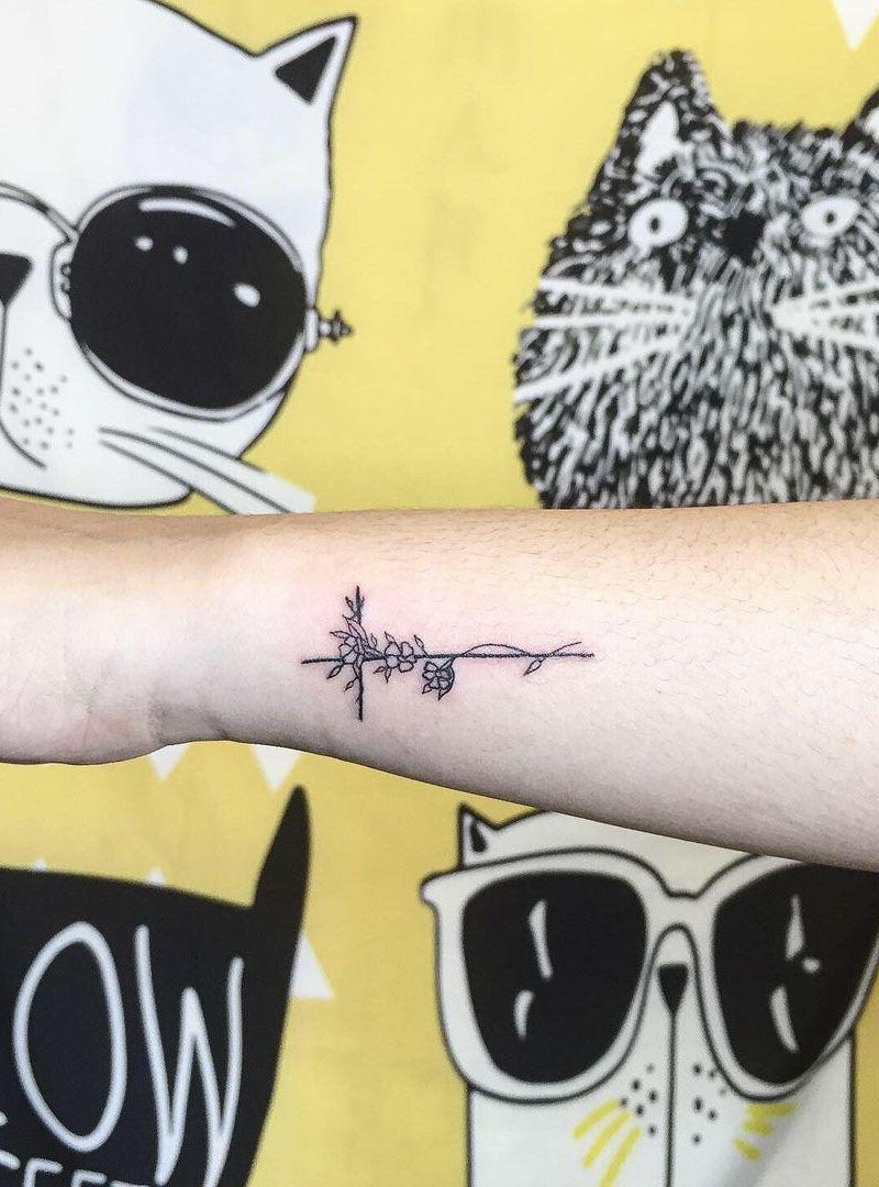 30 Pretty Cross Flower Tattoos to Inspire You