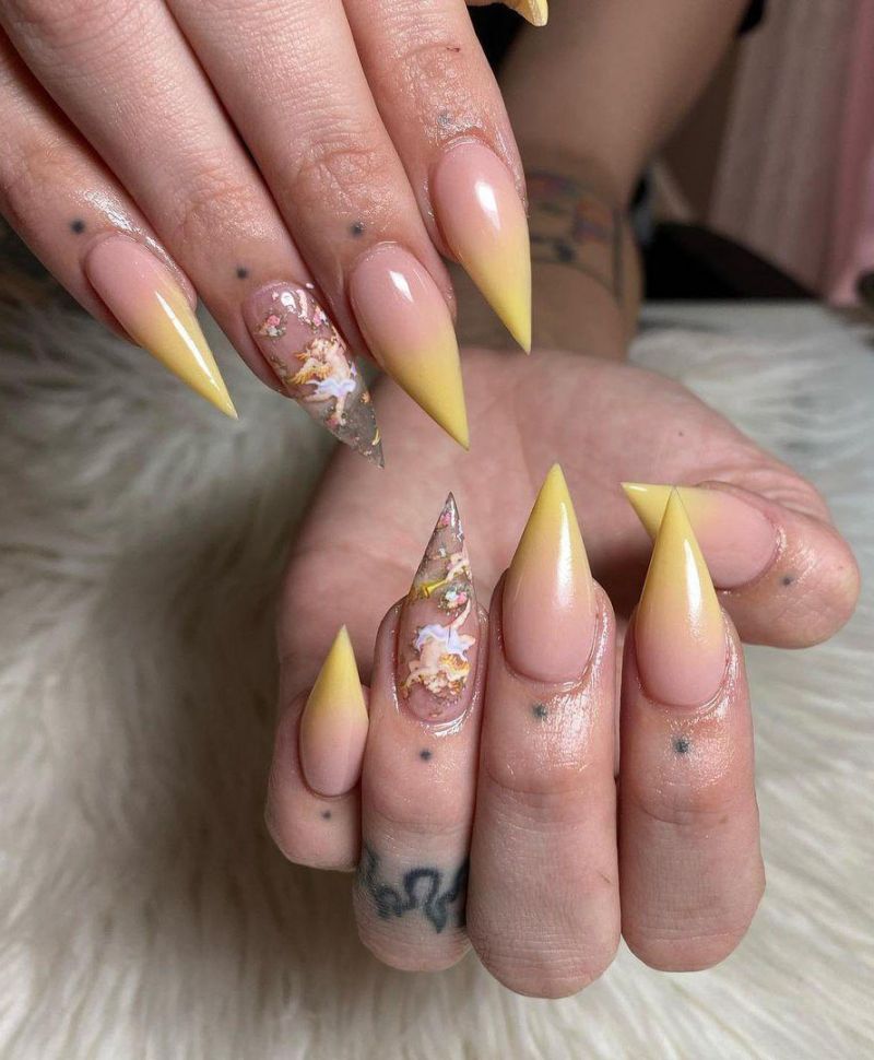 30 Trendy Yellow Ombre Nails You Must Love