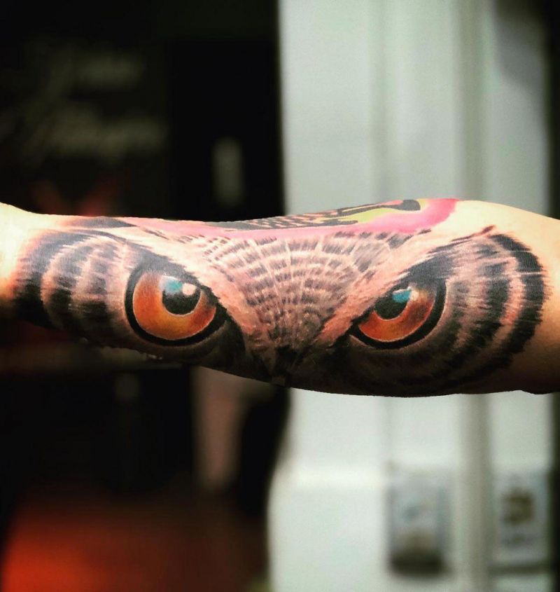 30 Pretty Owl Eye Tattoos You Can Copy
