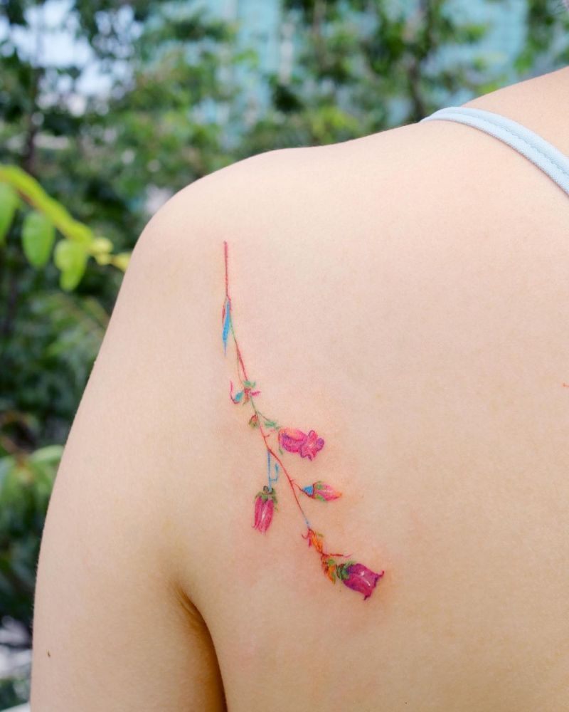 30 Great Bellflower Tattoos to Inspire You