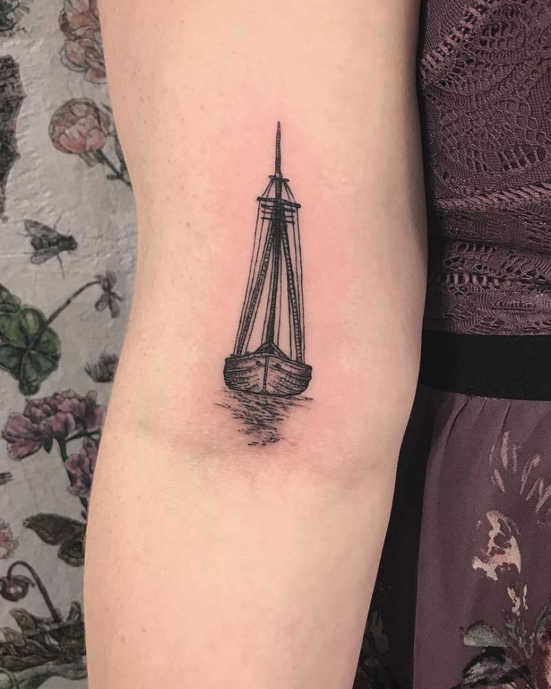 30 Pretty Sailboat Tattoos You Must Love