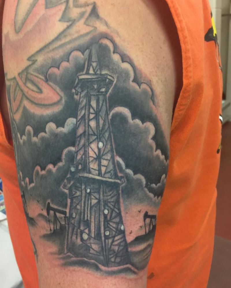 30 Pretty Oil Rig Tattoos You Can Copy