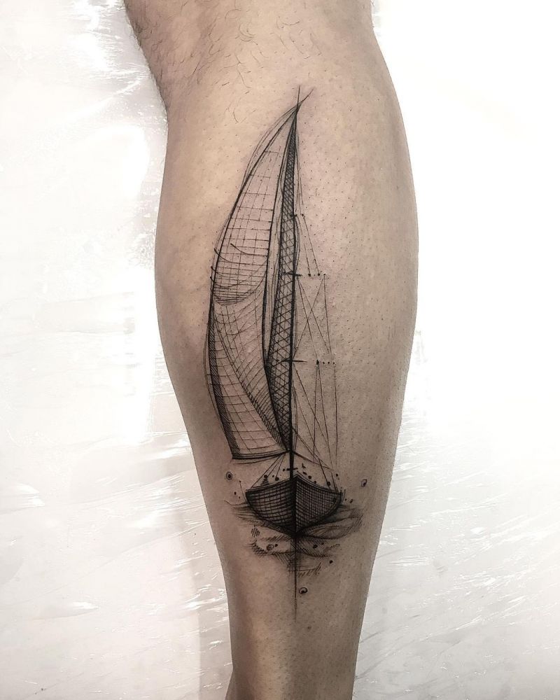 30 Pretty Sailboat Tattoos You Must Love