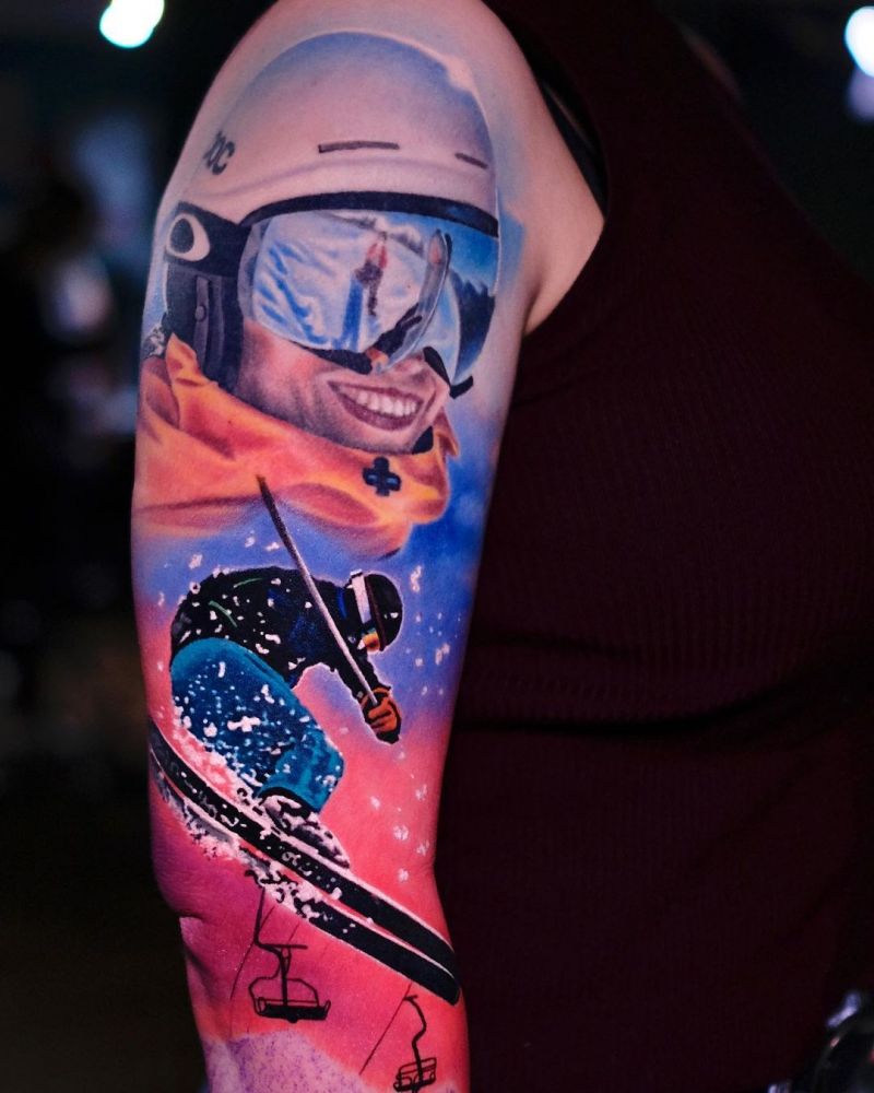 30 Pretty Skiing Tattoos You Must Try