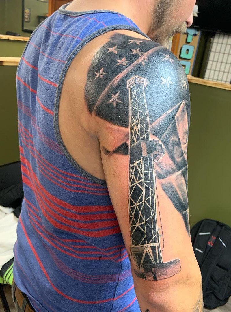 30 Pretty Oil Rig Tattoos You Can Copy