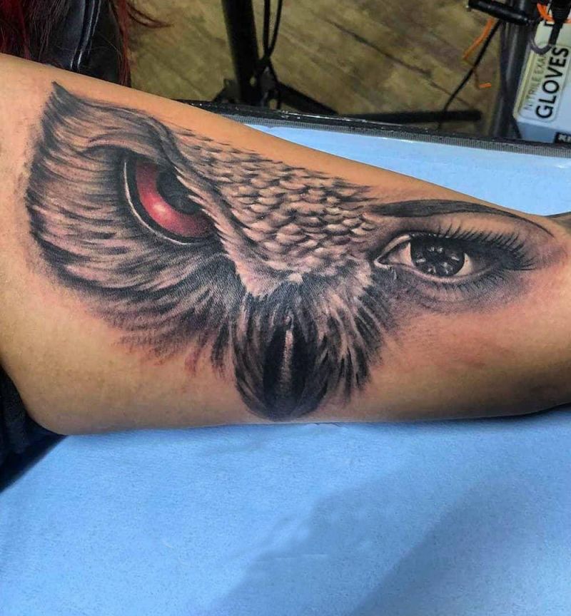 30 Pretty Owl Eye Tattoos You Can Copy