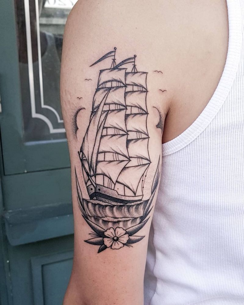 30 Pretty Sailboat Tattoos You Must Love