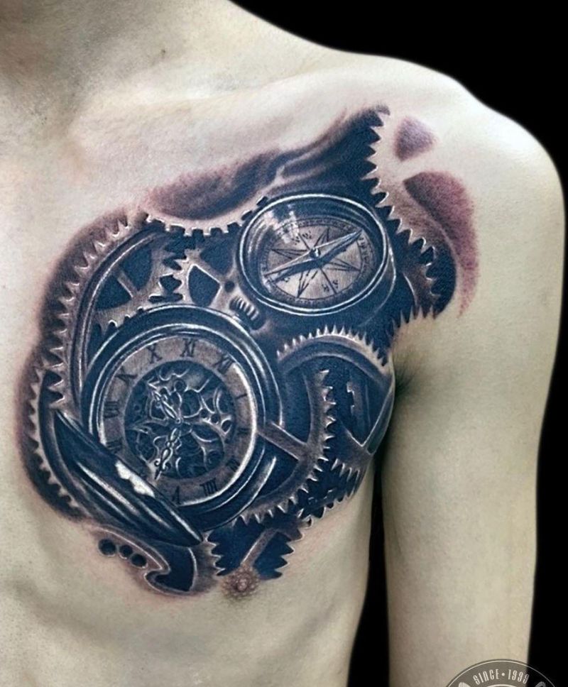 30 Pretty Gear Tattoos You Can Copy