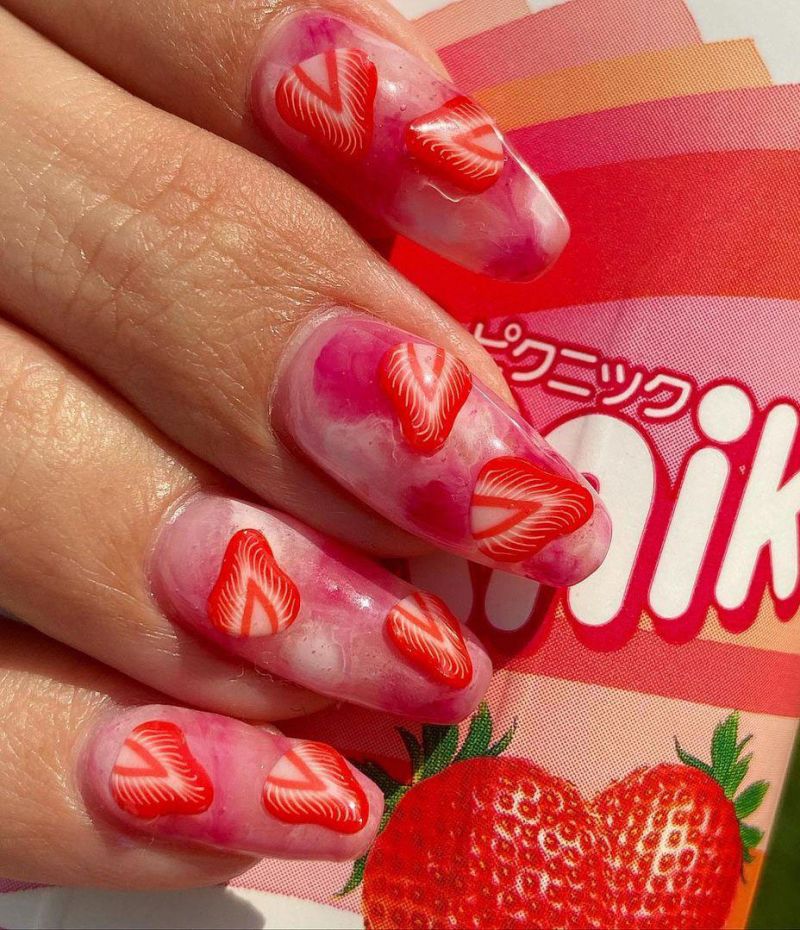 30 Trendy Strawberry Nails Make You Attractive