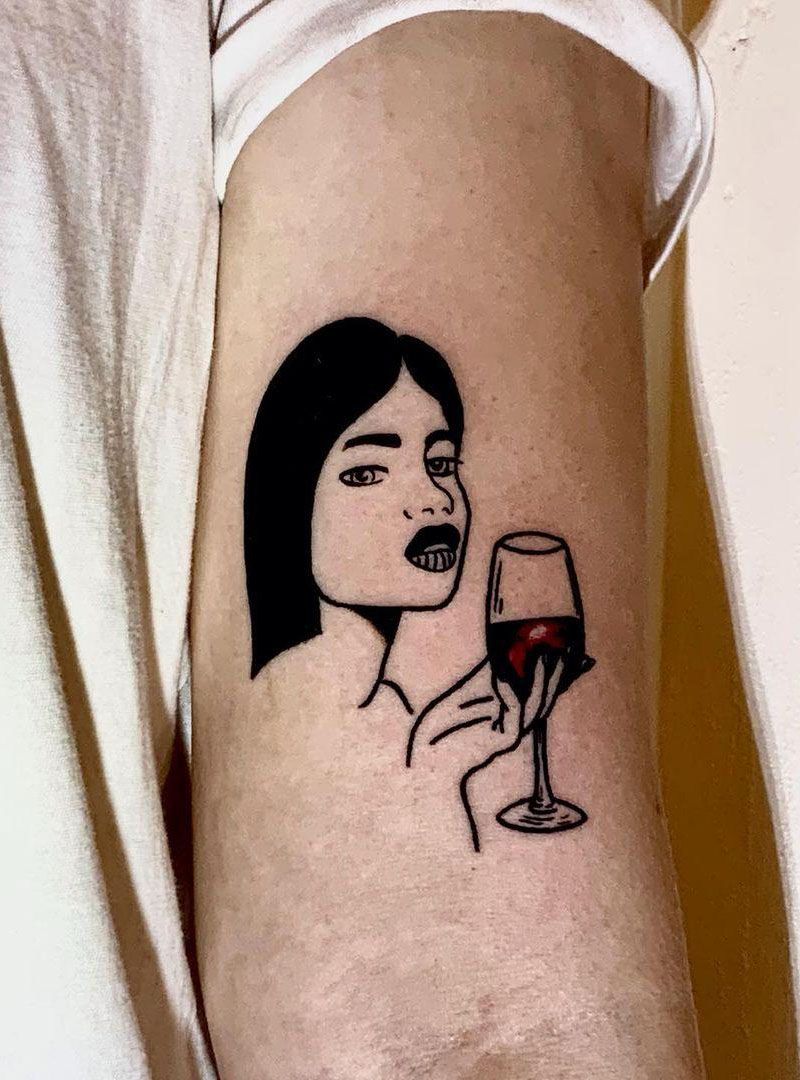 30 Pretty Wine Tattoos You Can Copy