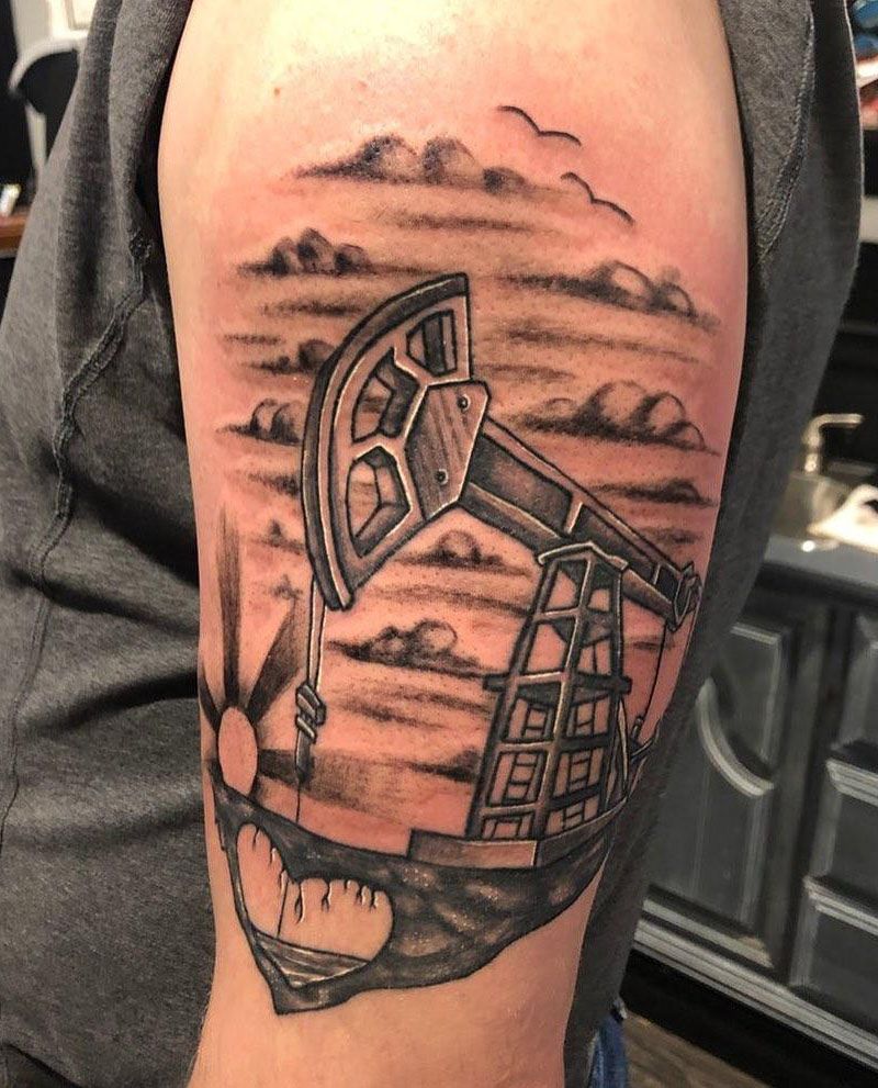 30 Pretty Oil Rig Tattoos You Can Copy