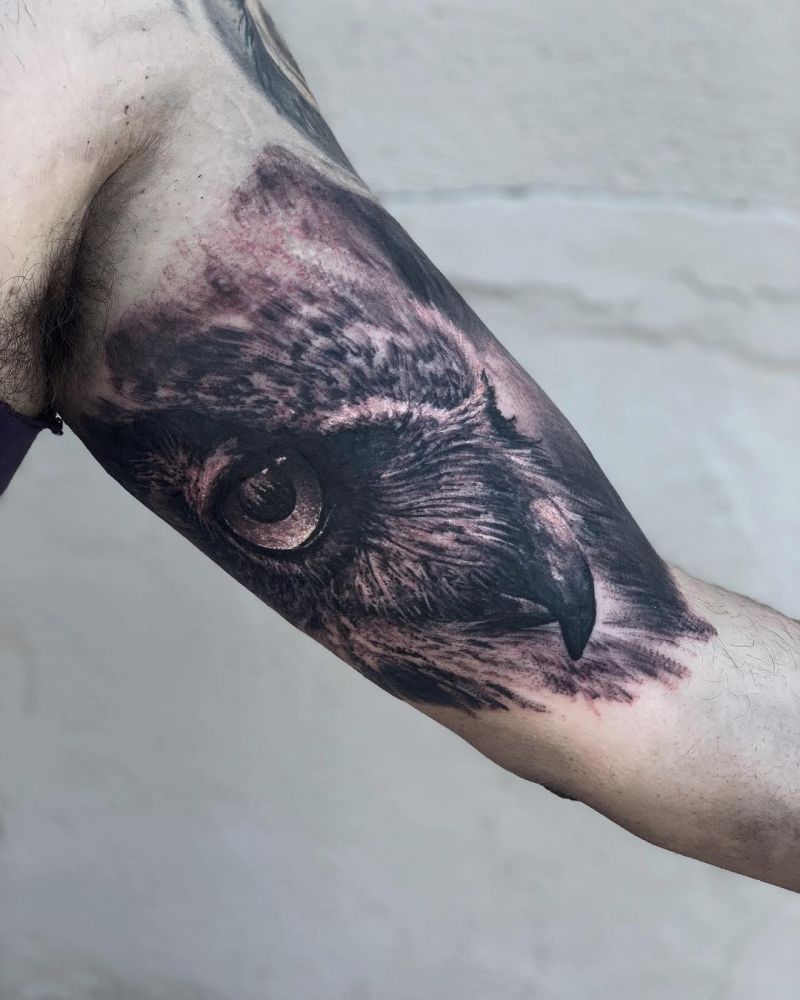 30 Pretty Owl Eye Tattoos You Can Copy