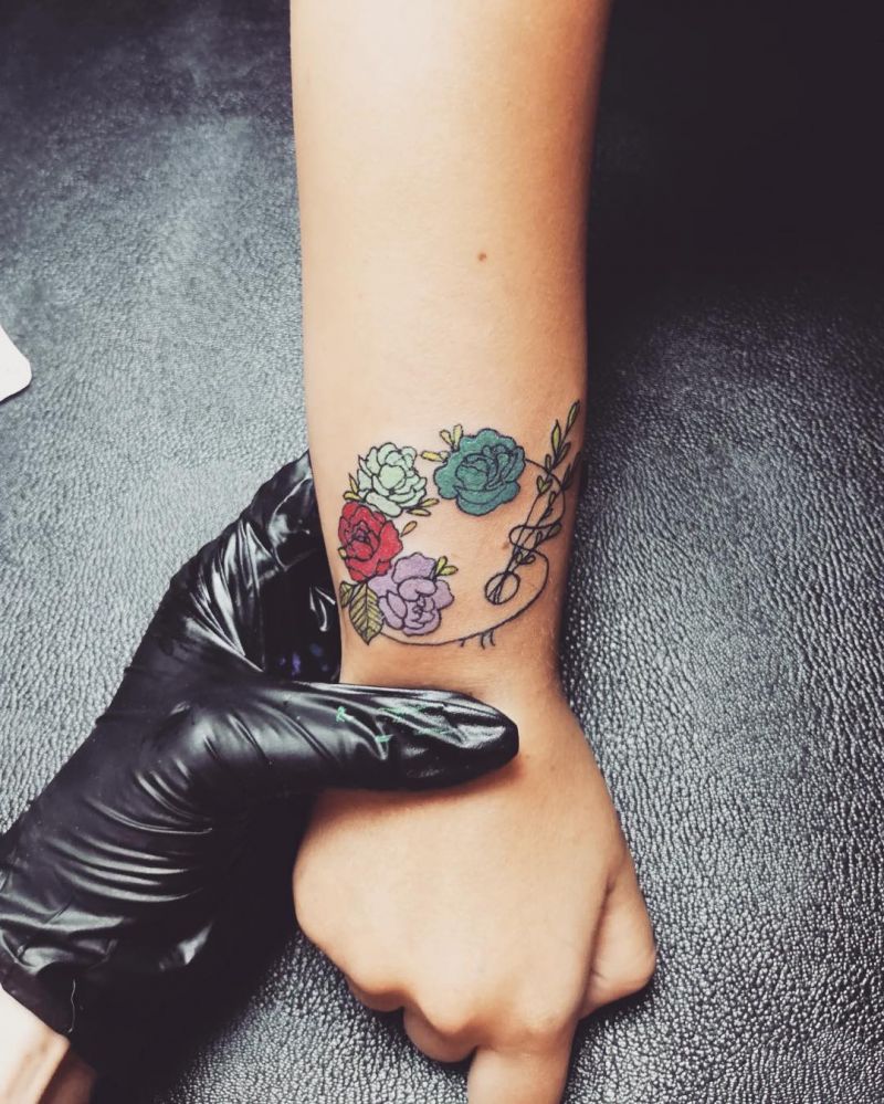 30 Pretty Paint Palette Tattoos You Must Love